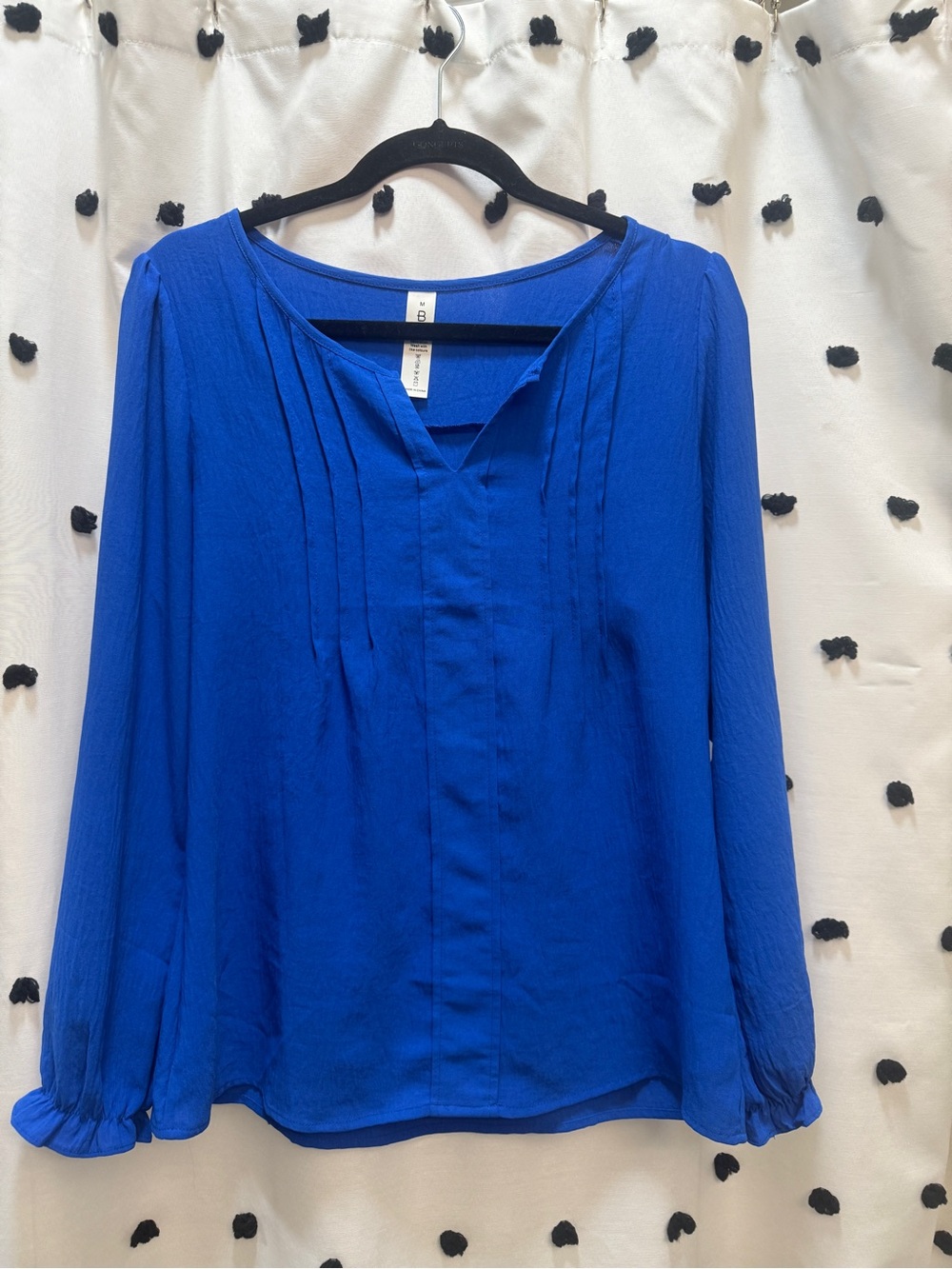 Amazon Women's Royal Blue Pintuck V-Neck Blouse